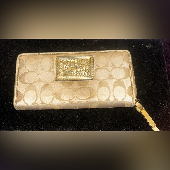 Coach Handbags - Coach Gold Signature Wallet. Project Piece.